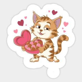CUTE CAT FOR VALENTINE DAYA Sticker